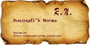 Rusznyák Norma névjegykártya